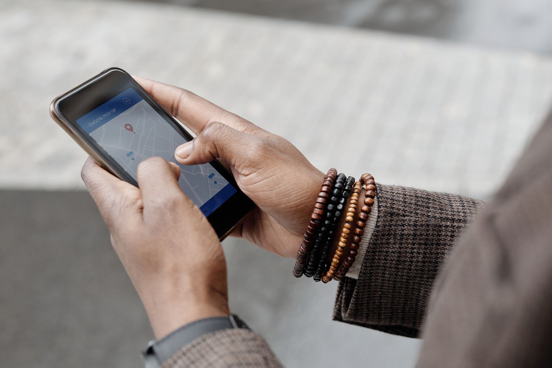 Checking a local business on Google Maps on a phone